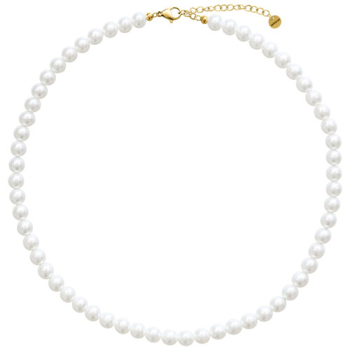 Big Synthetic Pearl Necklace Silver - Gold