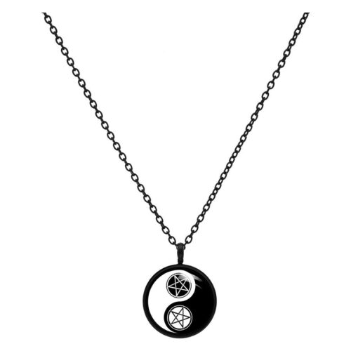 Pentagram Yin Yang Kette - Schwarz