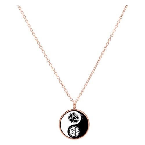 Pentagram Yin Yang Kette - Roségold