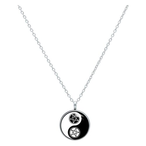 Pentagram Yin Yang Kette - Silber