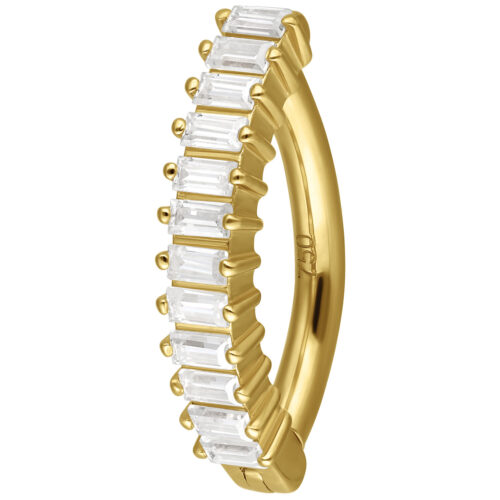 18K Moissanit Baguette Crystal Belly Arch Clicker