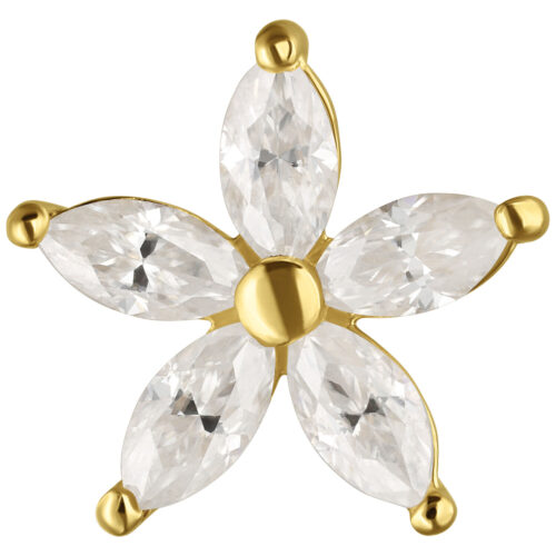 14K Perfect Fit Moissanit Flower Attachment