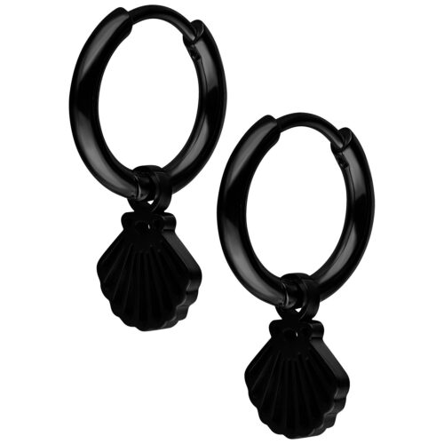 Mini Shell Hoops Pair - Schwarz