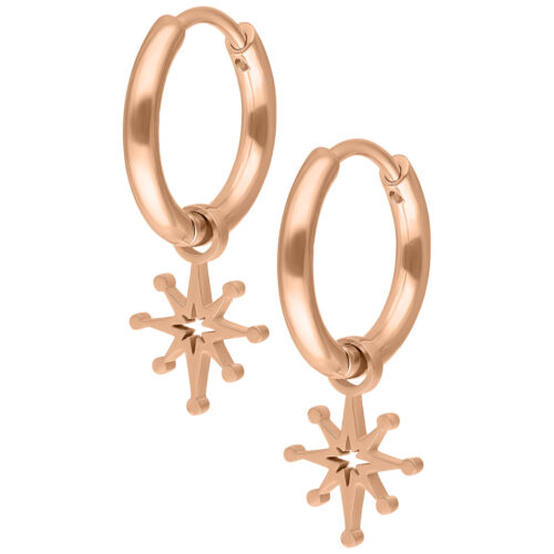 Mini Polar Star Hoops Pair - Roségold