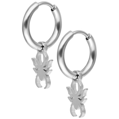 Mini Spider Hoops Pair - Silber