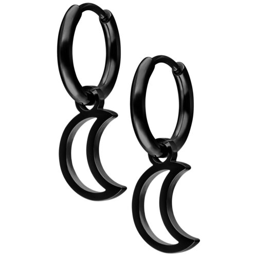 Mini Moon Hoops Pair - Schwarz