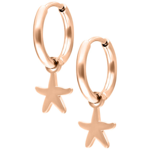 Mini Starfish Hoops Pair - Roségold