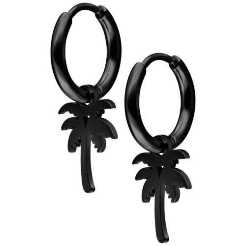 Mini Palm Hoops Pair - Schwarz