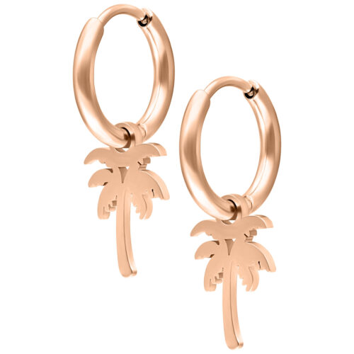 Mini Palm Hoops Pair - Roségold