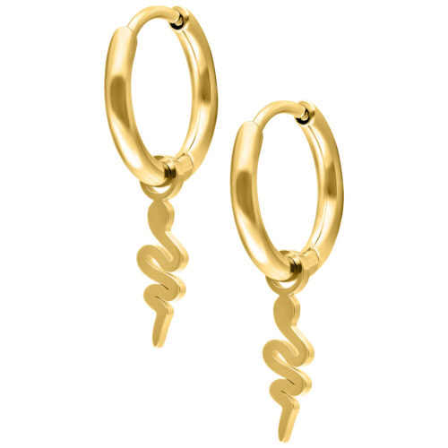 Mini Snake Hoops Pair - Gold