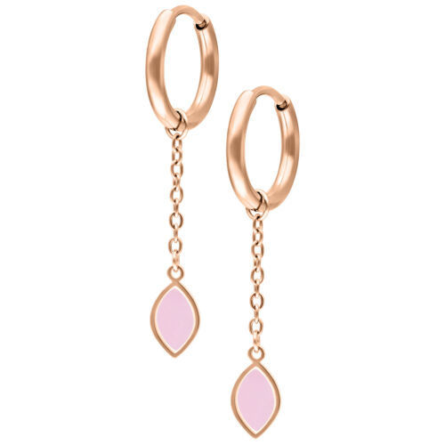 Mini Synthetic Opal Hoops Pair - Roségold