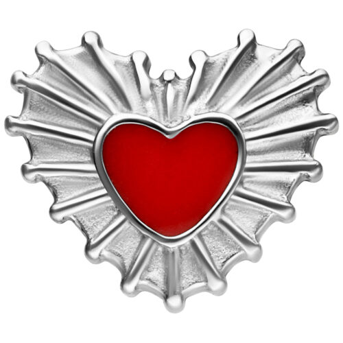 Push Fit Sacred Heart Enamel Attachment - Silber