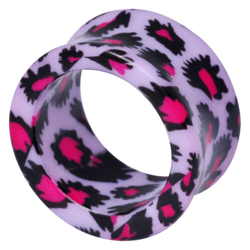 Lila Acryl Tunnel mit schwarzem und pinkem Leopardenmuster