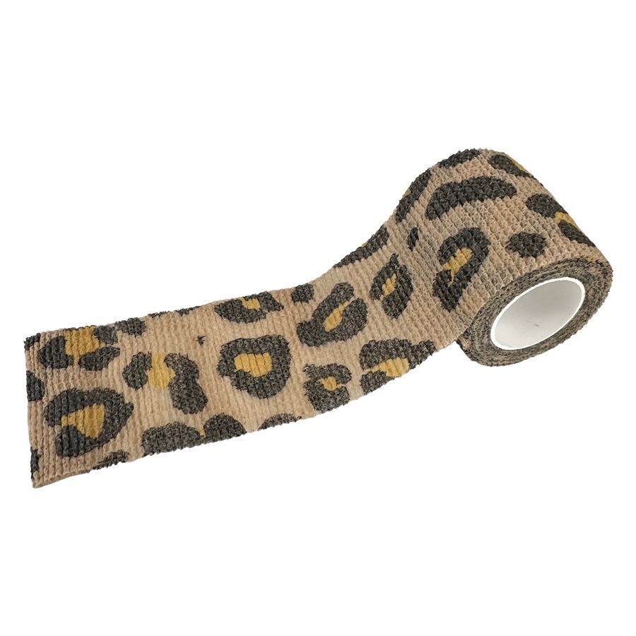 Braune und beige Grip Bandage mit Leopardenmuster auf weißem Hintergrund