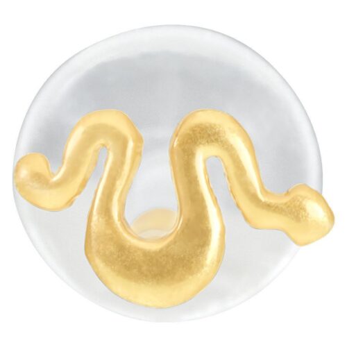 Goldenes Snake Design Labret auf weißem Hintergrund