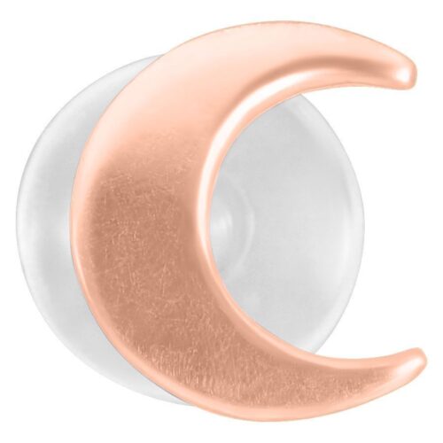 Roségoldenes Moon Push-Fit Labret auf weißem Hintergrund