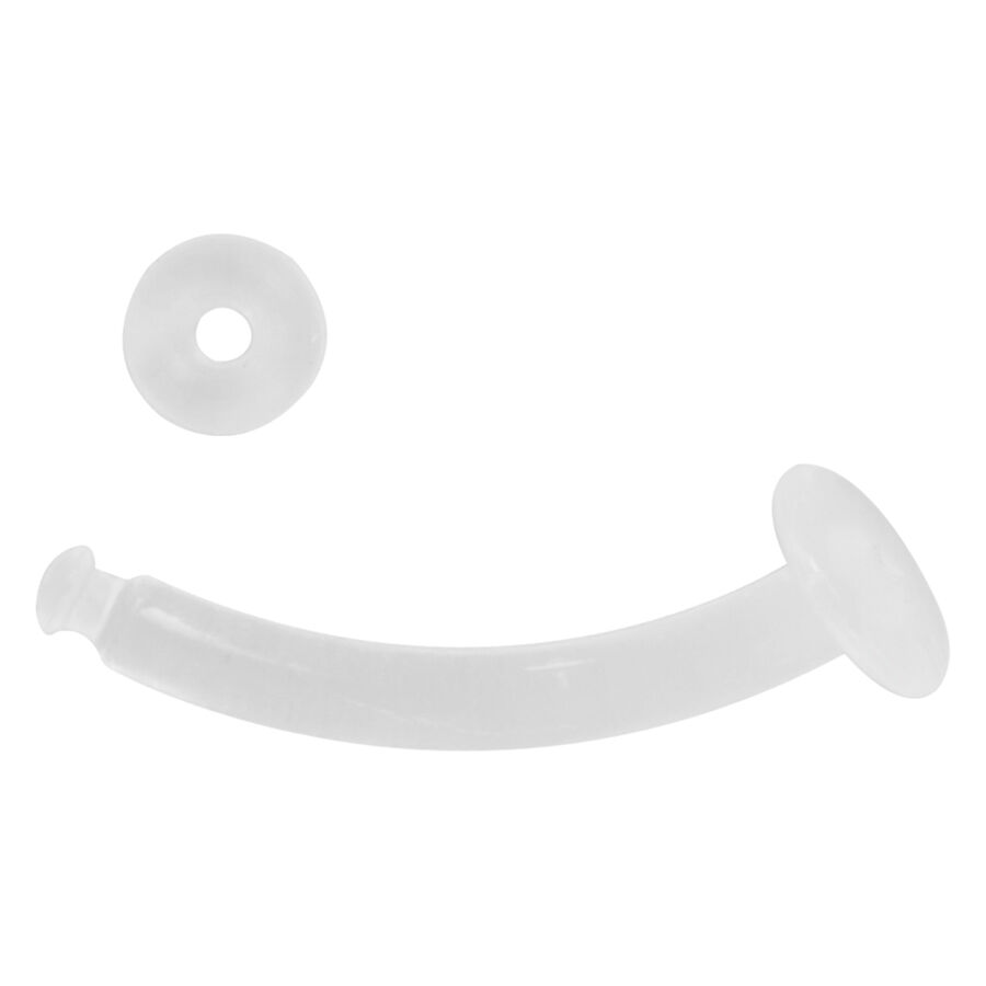 Bioplast Banana Piercing von Wildcat Transparente Bioplast-Banana mit Kugel auf weißem Hintergrund