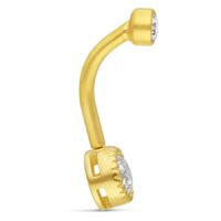 18K Gold Bananabell mit klarem Kristall auf weißem Hintergrund