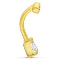 Goldenes Bananabell mit Kristall auf weißem Hintergrund