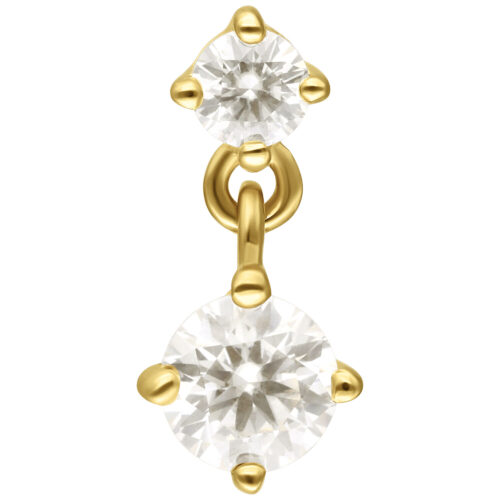 14K Perfect Fit Moissanit Crystal with Hanger Attachment