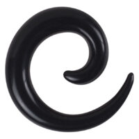 Schwarze Acryl Dehnspirale, 5,0 mm, auf weißem Hintergrund