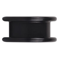 Schwarzer Acryl Tunnel in runder Form auf weißem Hintergrund