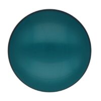 Runde türkisfarbene Fake Plug auf weißem Hintergrund