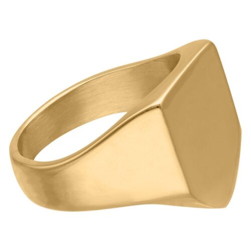 Goldener Ring aus Chirurgenstahl 316L mit gravierbarer Fläche, seitliche Ansicht