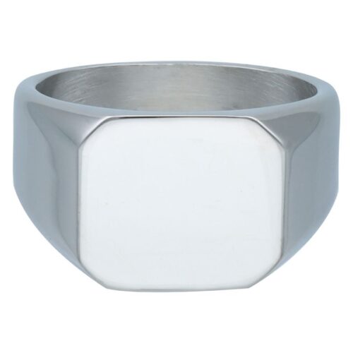 Silberner Basic Ring aus Chirurgenstahl 316L auf weißem Hintergrund