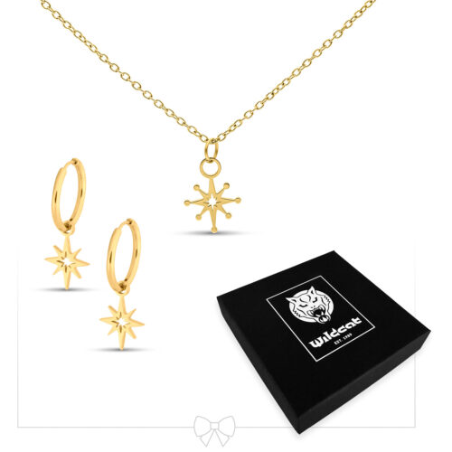 Polar Star Necklace with Hoops Set - Gold