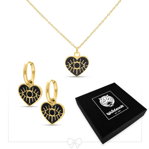 Little Soulmate Necklace with Hoops Set - Gold