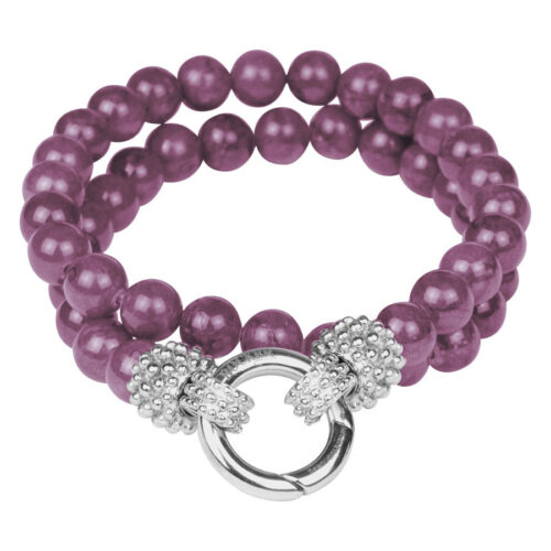 Doppellagiges auberginefarbenes Wildcat Armband aus Chirurgenstahl 316L, 190mm lang