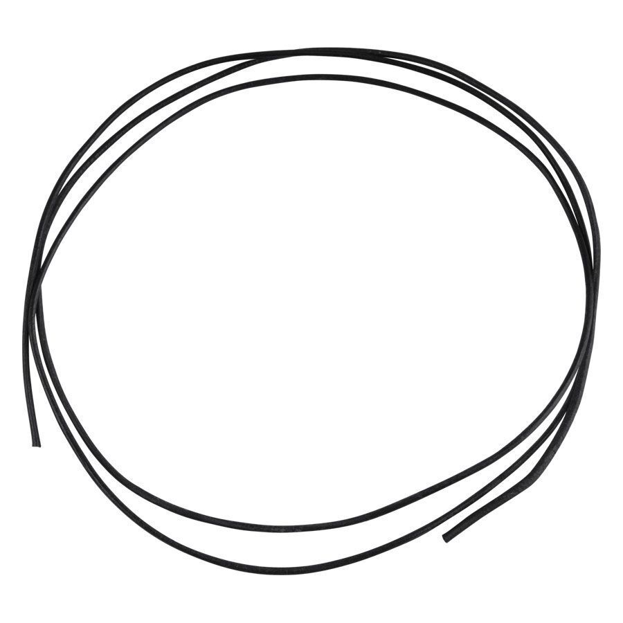 Schwarze 2mm Lederkette von Wildcat auf weißem Hintergrund