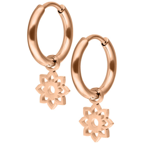 Mini Flower Hoops Pair - Roségold