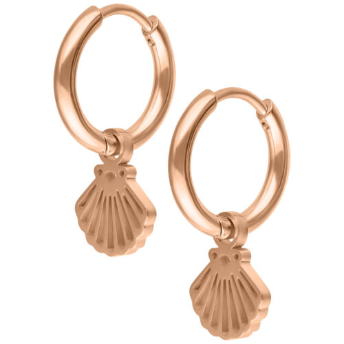 Mini Shell Hoops Pair - Roségold