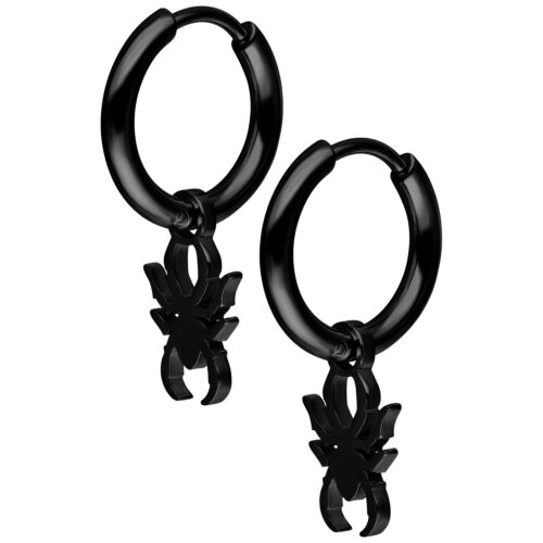 Mini Spider Hoops Pair - Schwarz