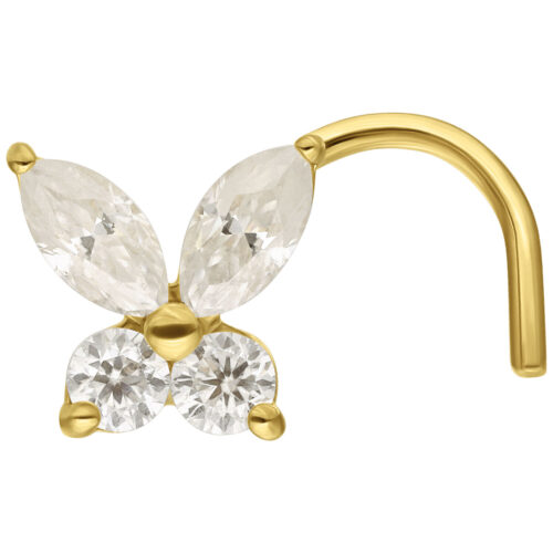 18K Moissanit Butterfly Nosestud