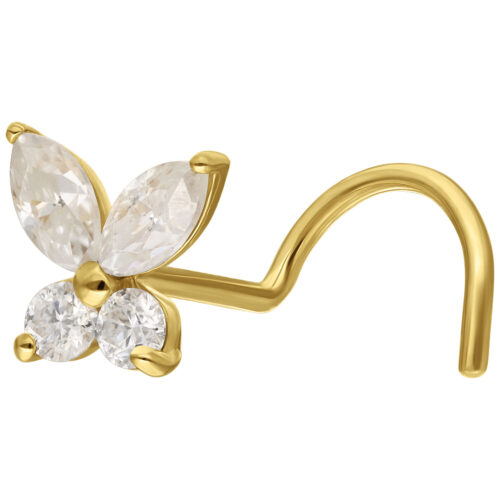 18K Moissanit Butterfly Nosestud