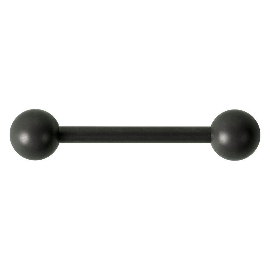 Graphitfarbenes Titan Barbell Piercing auf weißem Hintergrund