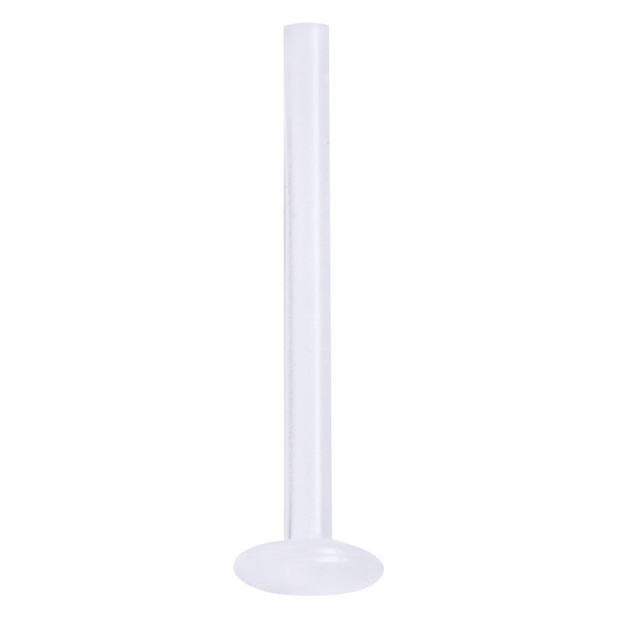Transparenter PTFE Labret Stab von Wildcat auf weißem Hintergrund