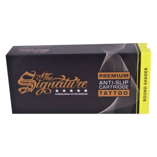 Schwarze Verpackung der Round Shader Cartridges mit gelbem Streifen