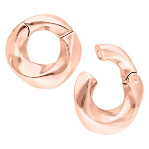 Roségoldene Twisted Ohrgewichte aus Chirurgenstahl, 6mm Stärke