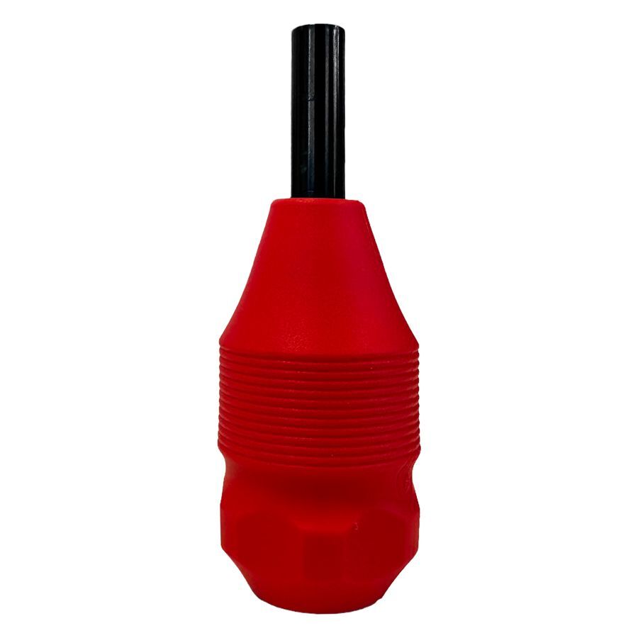 Roter 30mm Gripped Cartridge mit schwarzem Stift auf weißem Hintergrund