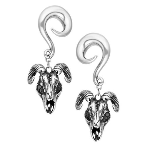 Silberne Aries Ohrgewichte in 6,0 mm Größe auf weißem Hintergrund