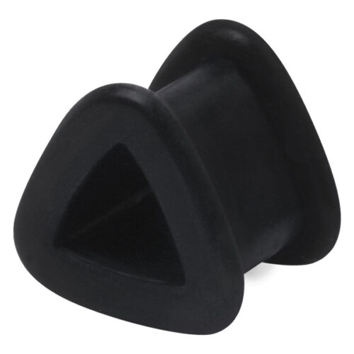 Schwarzer dreieckiger Tunnel aus Silikon, Größe 16 mm, auf weißem Hintergrund