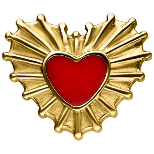 Push Fit Sacred Heart Enamel Attachment - Gold