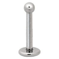 Silbernes Labret aus Titan mit Kugel auf weißem Hintergrund