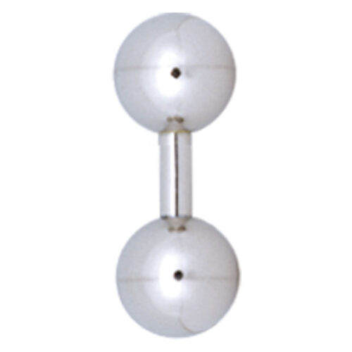 Silberner Titan Barbell mit zwei Kugeln auf weißem Hintergrund