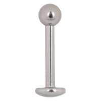 Silberner Titan Labret mit Kugel auf weißem Hintergrund