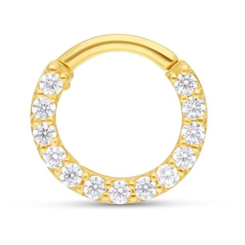 18k Pave Set Septum Ring 